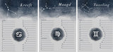 Bixorp Stars Sterrenbeeld Verjaardagskalender zonder jaartal - Uniek Design - Volgt de Sterrenbeelden en niet de Maanden - Ophangbare Wandkalender - Sterrenbeeld Kalender - Volwassenen en Kinderen - A4 Formaat Gerecycled Papier