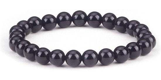 Obsidiaan Armband - Edelsteen Kralenarmband - Bixorp Gems - 18cm