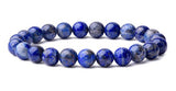 Bixorp Gems Lapis Lazuli Edelstenen Armband - Gepolijste Edelsteen Kralenarmband