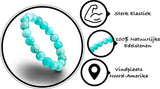 Set van Edelstenen Armband & Oorbellen van Amazoniet - Blauwe Kralenarmband / Oorbelletjes Edelsteen - Natuursteen Sieraden Cadeau - Bixorp Gems