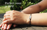 Bixorp Friends Vriendschapsarmbandjes voor 2 met Zilverkleurige Olifantjes - BFF Armband Meisjes - Best Friends Armband Vriendschap Cadeau voor Twee