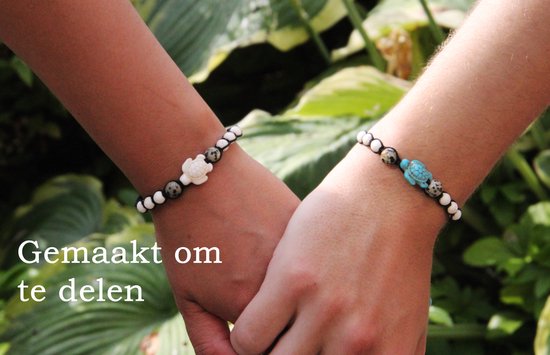 Vriendschapsarmbandjes voor 2 met Schildpadjes Roze & Blauw - BFF Armband Meisjes - Cadeau voor haar - Bixorp Friends