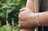 Vriendschapsarmbandjes voor 3 met Hartjes Goudkleurig aan Wit Bandje - BFF Armband Meisjes - Cadeau voor haar - Bixorp Friends