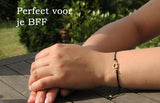 Vriendschapsarmbandjes voor 3 met Knoopjes Goudkleurig aan Zwart Bandje - BFF Armband Meisjes - Cadeau voor haar - Bixorp Friends