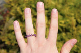 Bixorp Gems Edelsteen Ring van Droom Amethist - 4mm Kralen Ring - Cadeau voor haar