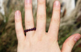Bixorp Gems Edelsteen Ring van Amethist - 4mm Kralen Ring - Cadeau voor haar