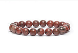 Bixorp Gems Cherry Rode Jaspis Armband - Gepolijste Natuursteen Kralenarmband - 18cm
