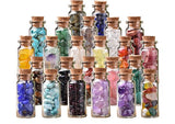 Set van 24 Kristallen Flesjes met Edelstenen - Kristallen Fles met Amethist/Rozenkwarts/Agaat/Turkoois/Amazoniet/Tijgeroog/Fluoriet - Bixorp Gems