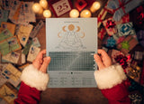 Bixorp Stars Maankalender 2023 Poster Blauw met Sterrenbeelden A4 Formaat - Gerecycled papier - Volg de stand van de Maan - Spiritueel Cadeau - Sinterklaas / Kerst Cadeau