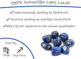 Bixorp Gems Lapis Lazuli Derde Oog Chakra Ketting met Sterretje - 18 Karaat Verguld Goud & Roestvrij Staal - 36cm + 8cm verstelbaar