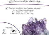 Ketting Ruwe Amethist Hanger aan Koord Zilverkleurig - Natuurlijke Edelsteen - Leuk Cadeau voor Meisjes & Vrouwen - Bixorp Gems