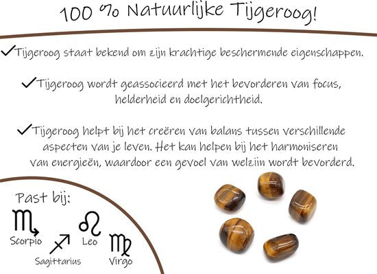 Bixorp Gems Matte Tijgeroog Edelstenen Armband 10mm - Edelsteen Kralenarmband - Spiritueel Cadeau - 20cm