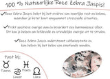 Bixorp Gems Edelstenen Sieraden Set Roze Zebra Jaspis - Armband + Ring