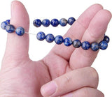 Bixorp Gems Lapis Lazuli Edelstenen Armband - Gepolijste Edelsteen Kralenarmband