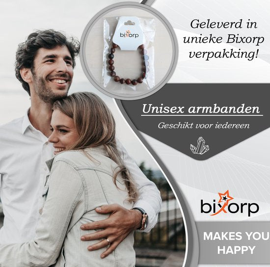 Bixorp Gems Zwanensteen Edelsteen Armband - Gepolijste Natuursteen Kralenarmband - 18cm