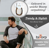 Bixorp Gems Tijgeroog Edelsteen Armband - Gepolijste Natuursteen Kralenarmband - 20cm