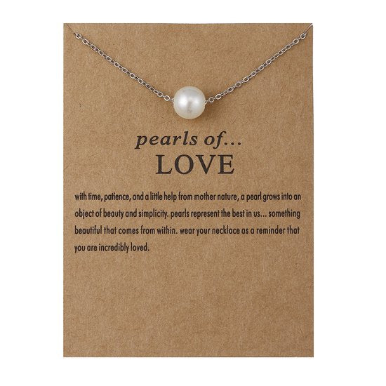 Bixorp Luck Zilveren Dames Ketting met Parel - "Pearls of Love" - 45/50cm - Cadeau voor Vrouw - Zilverkleurig