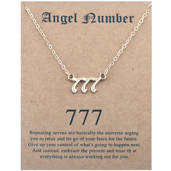 777 Engelen Getal Ketting Goudkleurig - Cadeau Ketting met Engelen Nummer - Pax Amare
