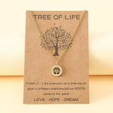 Vriendschapsketting met Levensboom "Tree of Life" - Goudkleurig - BFF Ketting op Cadeau kaartje - Pax Amare