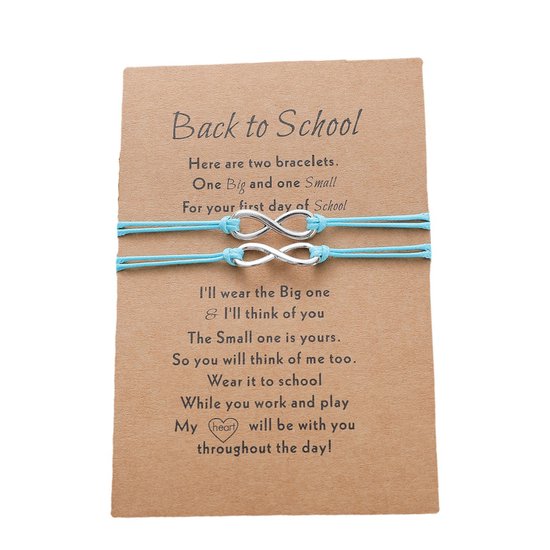 Vriendschapsarmbandjes voor 2 met Oneindigheidsteken - Blauwe Bandjes - Back to School Cadeau - Terug naar School - Pax Amare