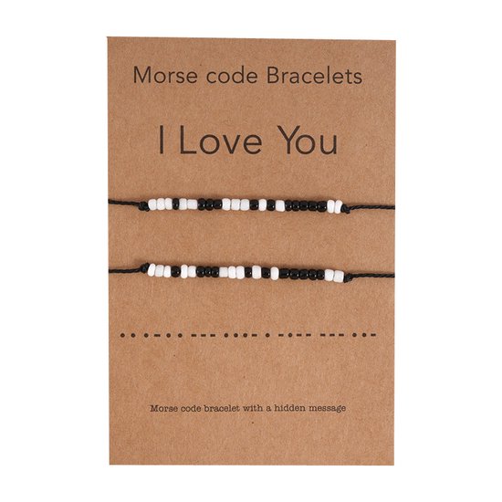 Vriendschapsarmbandjes voor 2 met Morse Code "I love you" - BFF Armband Meisjes - Cadeau voor haar - Bixorp Friends