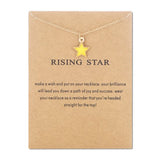 Bixorp Luck Gouden Dames Ketting met Gele Ster - "Rising Star" - 45/50cm - Cadeau voor Vrouw - Goudkleurig