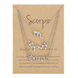 Bixorp Stars 5 Schorpioen / Scorpio sieraden Zilverkleurig - Set van Sterrenbeeld Ketting + Oorbel + Armband