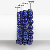 Bixorp Gems Lapis Lazuli Edelstenen Armbanden set 4mm + 6mm + 8mm + 10mm - Edelsteen Armbanden Bundel Cadeau
