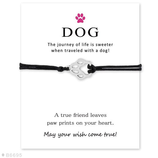 Armband met Hondenpootje - Herinnering / Symbool om de hele dag bij je te dragen - Bixorp Friends