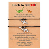 Vriendschapsarmbandjes voor 2 met Dino's - Zwarte Bandjes - Back to School Cadeau - Terug naar School - Dinosaurus Armband - Pax Amare