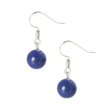 Bixorp Gems Lapis Lazuli Edelstenen Oorbellen - Blauwe Dames Oorbellen met Kraaltjes - Edelsteen Oorhangers - Cadeau voor Meisjes & Vrouwen