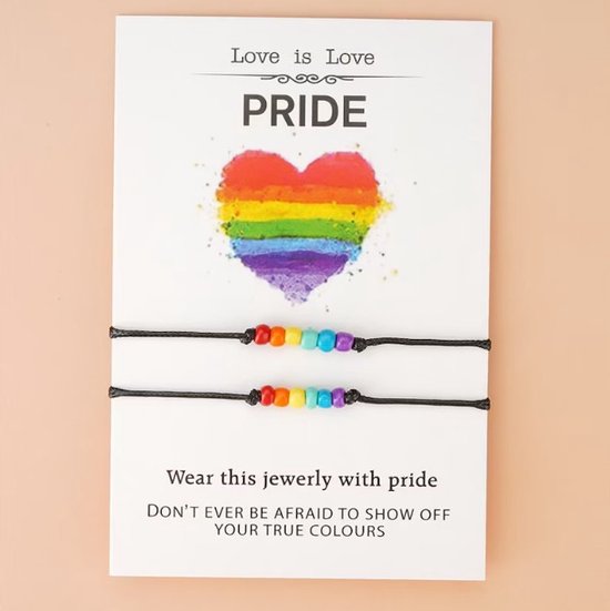 Vriendschapsarmbandjes voor 2 LGBTQ Pride Kraaltjes  - BFF Armband Meisjes - Cadeau voor haar - Bixorp Friends