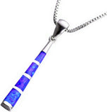 Bixorp - Zilveren ketting met Blauwe Hanger - Mooie Zilverkleurige ketting met Lichtblauwe Hanger - Prachtige details