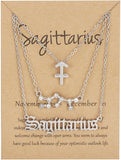 Bixorp Stars 5 Boogschutter / Sagittarius sieraden Zilverkleurig - Set van Sterrenbeeld Ketting + Oorbel + Armband