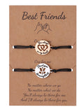 Vriendschapsarmbandjes voor 2 met Hartjes & Bloem - Goud & Zilverkleurig - BFF Armbandjes Cadeau - Pax Amare