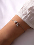 Initiaal Armband met Letter K Zilverkleurig - Naam Armband Cadeau - Geluks Armband op Kaartje - Pax Amare