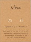 Bixorp Stars Weegschaal / Libra Oorbellen Goudkleurig Sterrenbeeld - Zodiac Oorknopjes