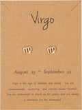 Bixorp Stars Maagd / Virgo Oorbellen Goudkleurig Sterrenbeeld - Zodiac Oorknopjes