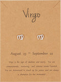 Bixorp Stars Maagd / Virgo Oorbellen Zilverkleurig Sterrenbeeld - Zodiac Oorknopjes