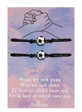Bixorp Friends Vriendschapsarmbandjes voor 2 met Voetbal - Goudkleurig/Zilverkleurig - BFF Armband voor Twee