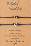 Vriendschapsarmbandjes voor 2 met Knoopjes Goudkleurig - Zwarte Bandjes - BFF Armbandjes op Cadeau kaartje - Pax Amare